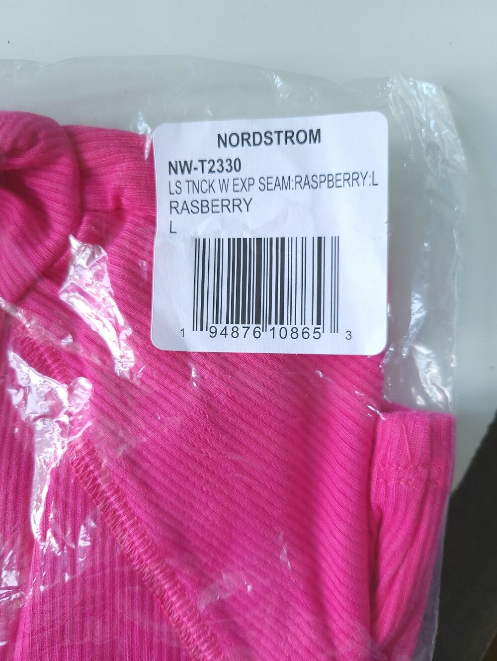 Naked Wardrobe NWOT Hot Pink Ribbed 1/2 Zip Crop Mock Neck Top Y2K Baddie L - Picture 11 of 12
